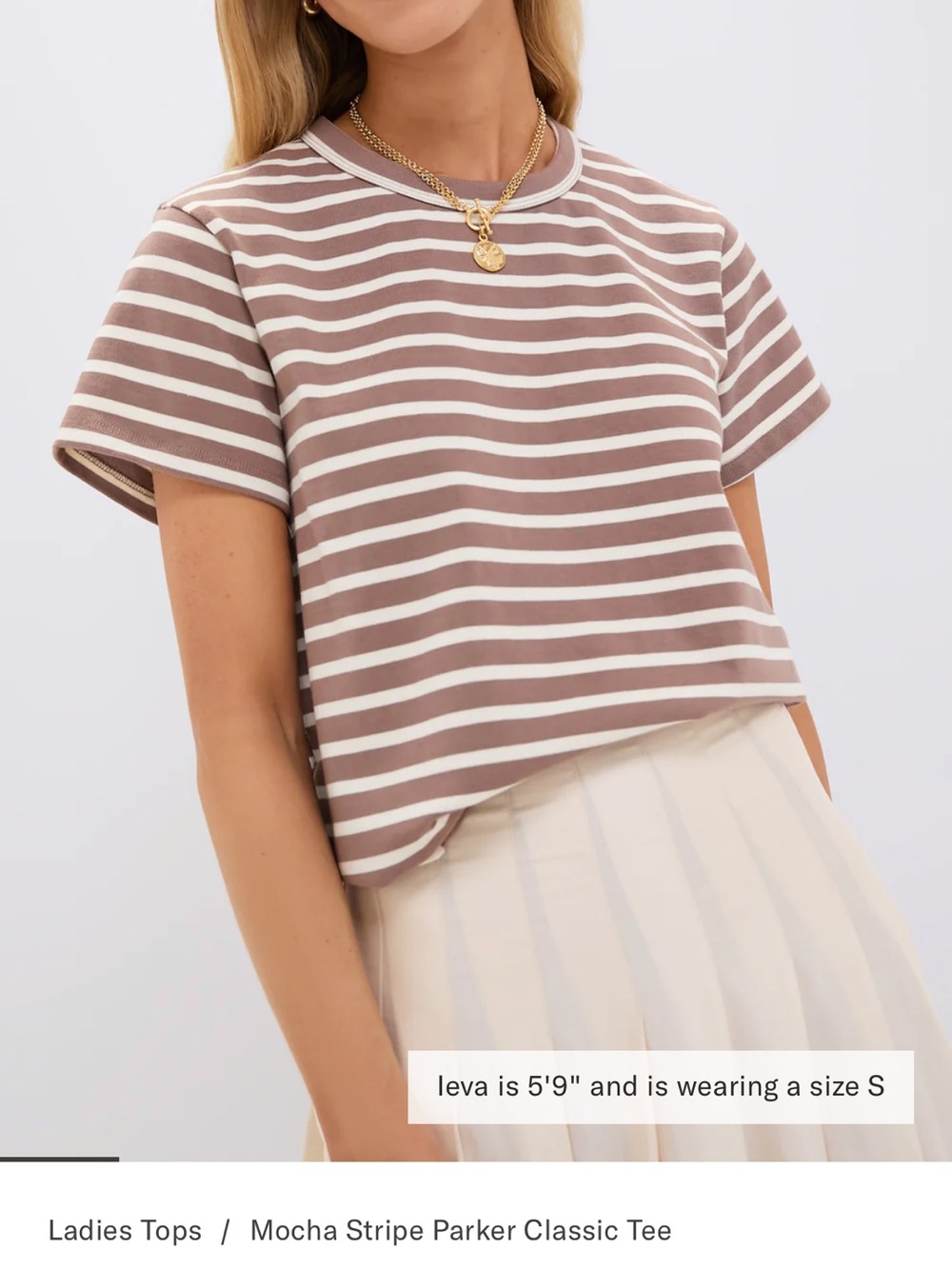 Tuckernuck Brown and Cream Striped Short Sleeve Tee